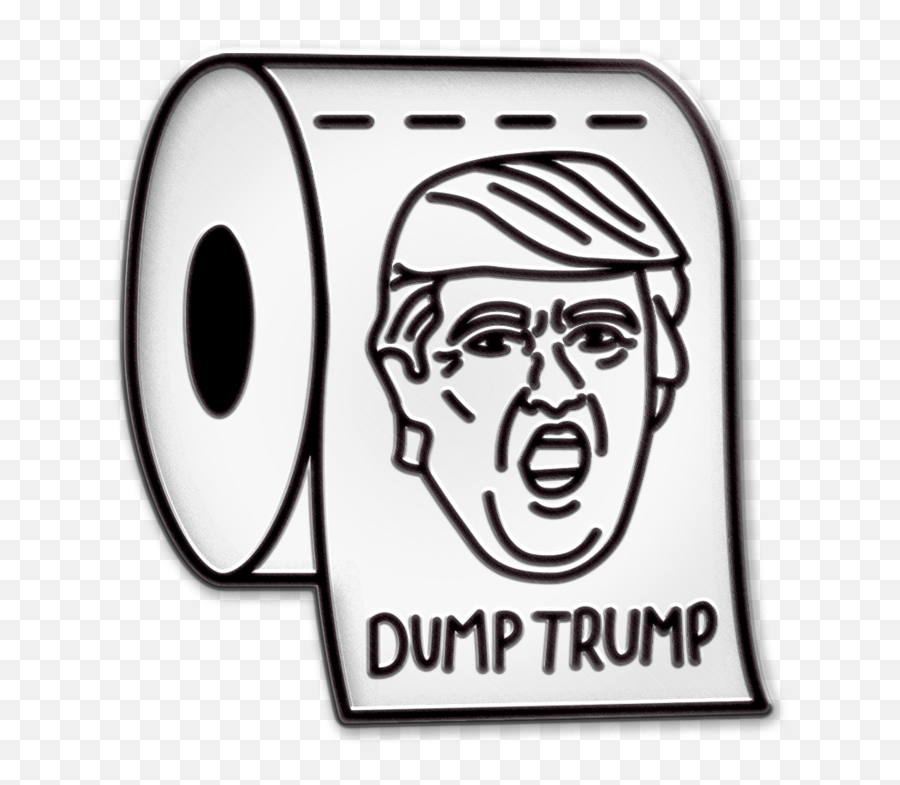 Toilet Trump Pin - Pin Trump Sagmeister Clipart Full Size Emoji,Donald Trump Clipart Black And White