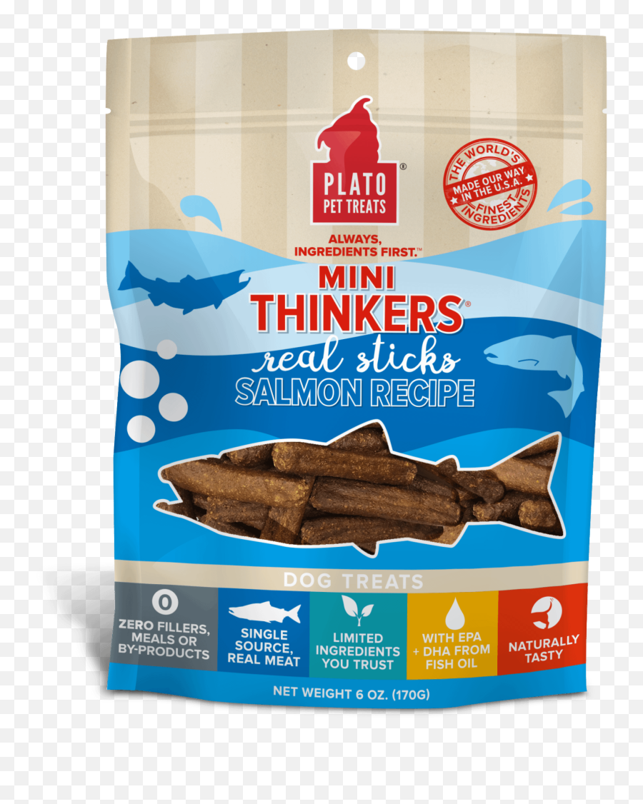 Mini Thinkers Salmon Meat Stick Dog Treats - Plato Pet Treats Emoji,Salmon Transparent Background