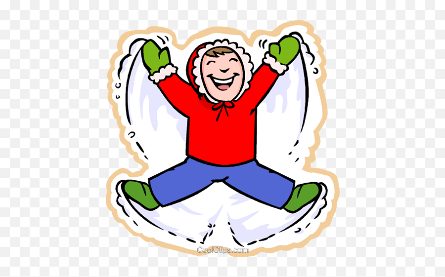 Making Angels In Snow Winter Royalty Free Vector Clip Art Emoji,Making Clipart