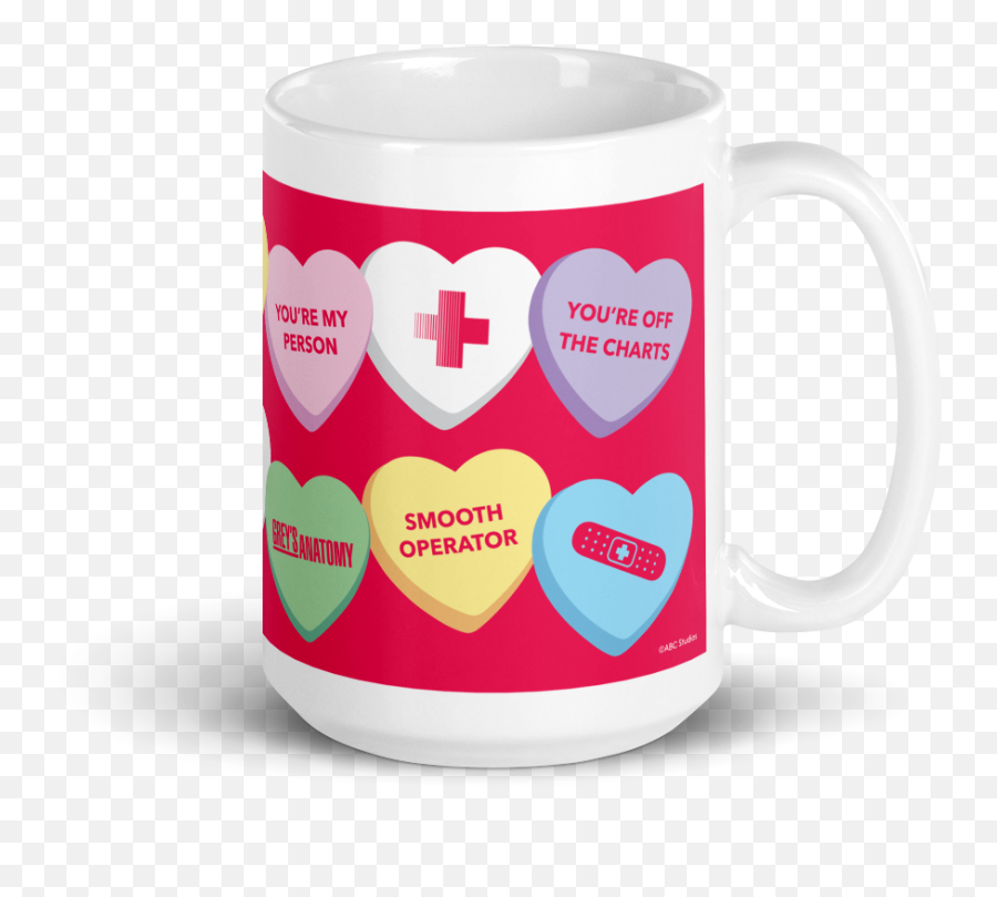 Greyu0027s Anatomy Candy Hearts White Mug Emoji,White Mug Png