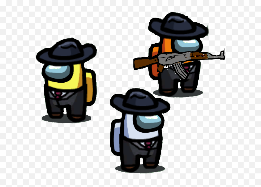 Among Us Mafia Version Still Suck At Designing Guns Amongus Emoji,Gangster Transparent