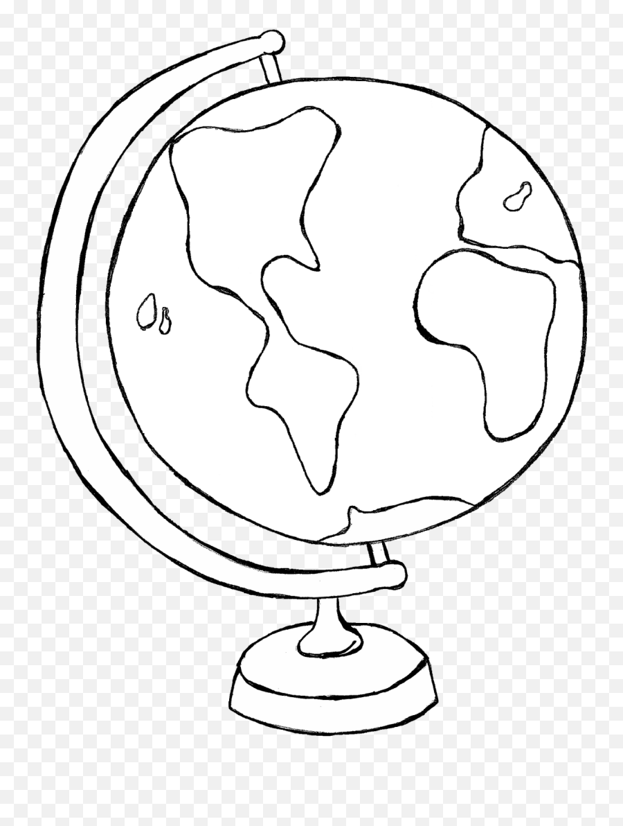 Globe Black And White Globe Clipart - Globe Clip Art Black White Emoji,Globe Clipart