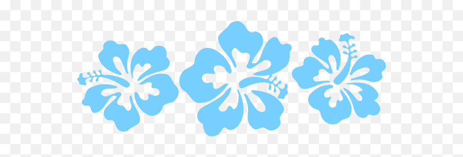 Clipart Blue Hawaiian Flowers - Clip Art Blue Hawaiian Flowers Emoji,Hawaiian Flower Clipart