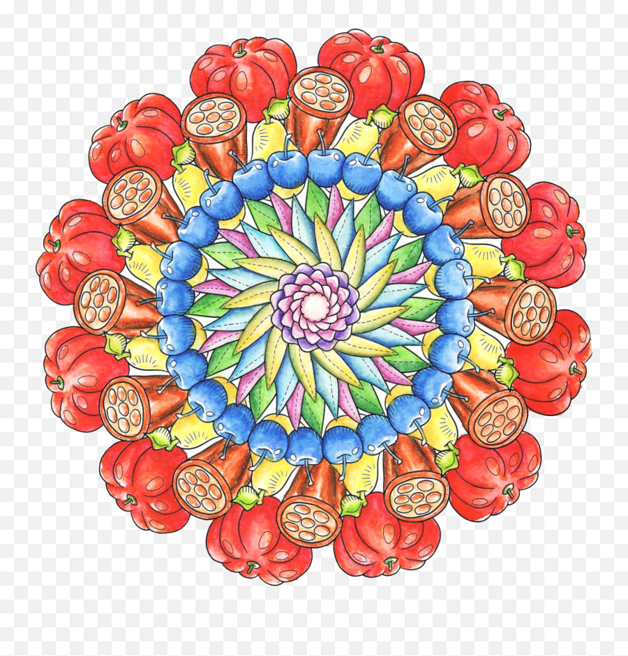 An Error Occurred - Mini Fruit Mandala Clipart Full Size Coloring Fruit Mandala Emoji,Mandala Clipart