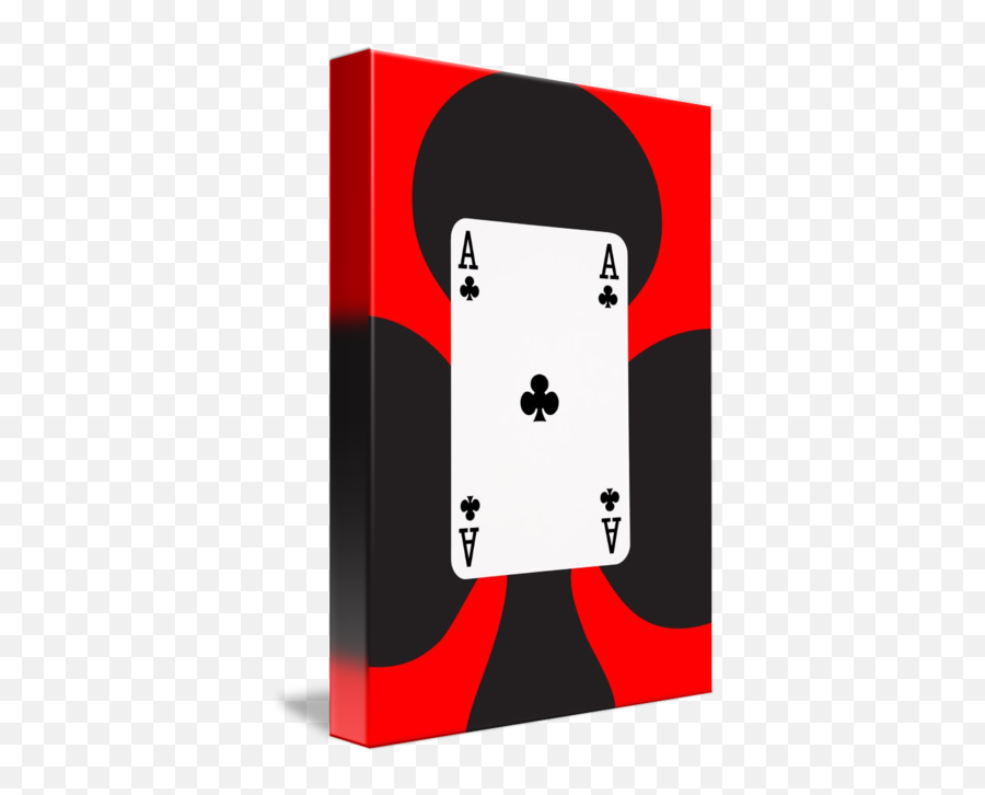 Playing Cards Ace Of Clubs On Red Background By Natalie Kinnear Emoji,Ace Card Png