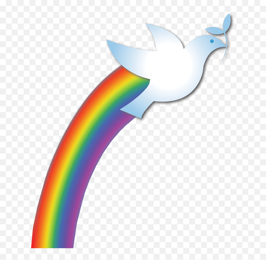 Dove Clipart Rainbow - Rainbow And Dove Clip Art Free Png Emoji,Free Dove Clipart