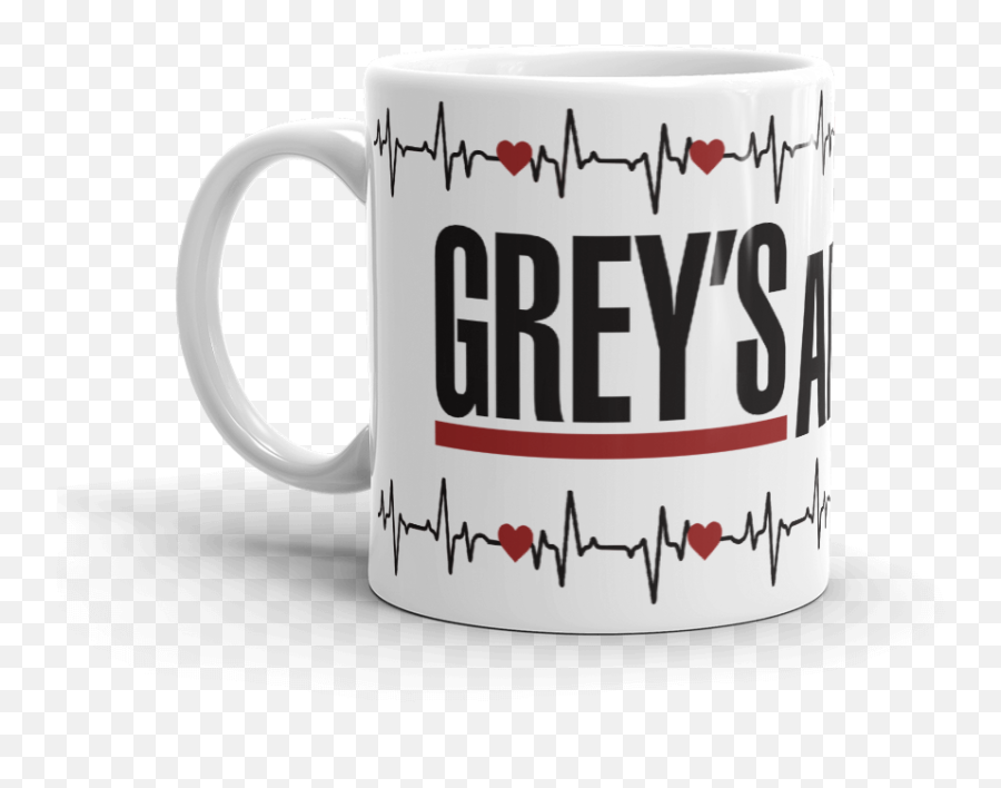 Heartbeat White Mug - Magic Mug Emoji,Grey's Anatomy Logo