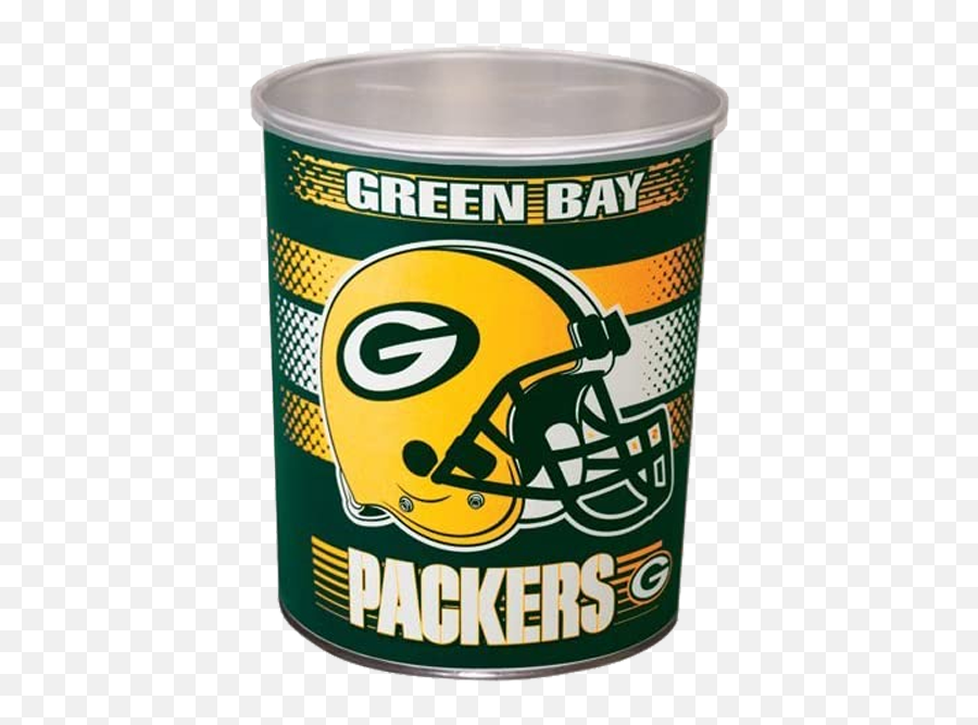 1 Gallon Green Bay Packers Popcorn Tins - Popcorn Green Bay Packers Emoji,Green Bay Packer Logo