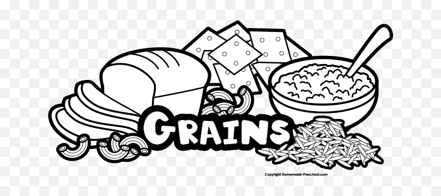 Free Food Groups Clipart - Grains Clip Art Black And White Emoji,Group Clipart