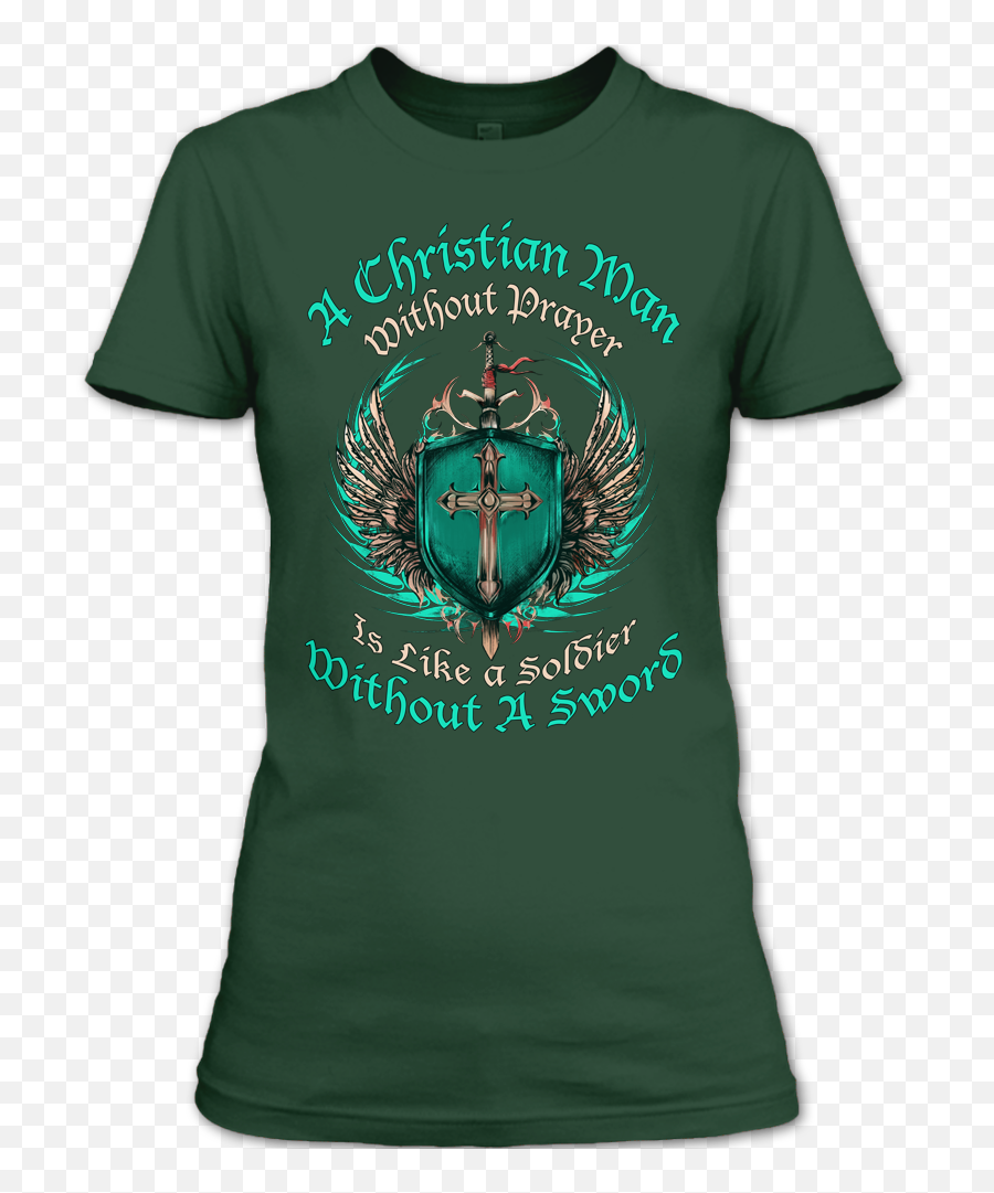 Christian Man Without Prayer Is Like A Soldier Without A Sword T Shirt - For Adult Emoji,Sword Logo