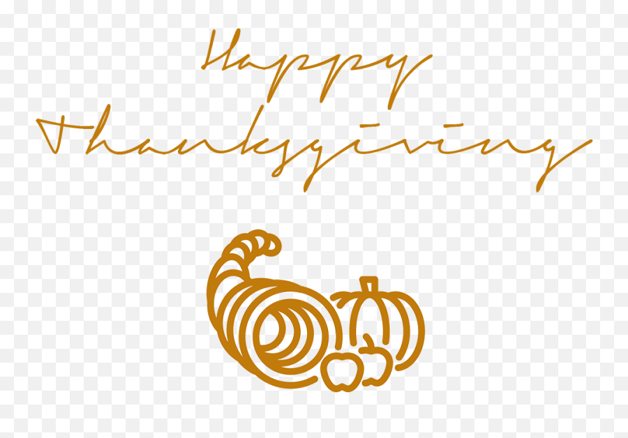 Happy Thanksgiving Signature Cornucopia Transparent Png - Happy Thanksgiving Icon Transparent Background Emoji,Thanksgiving Transparent