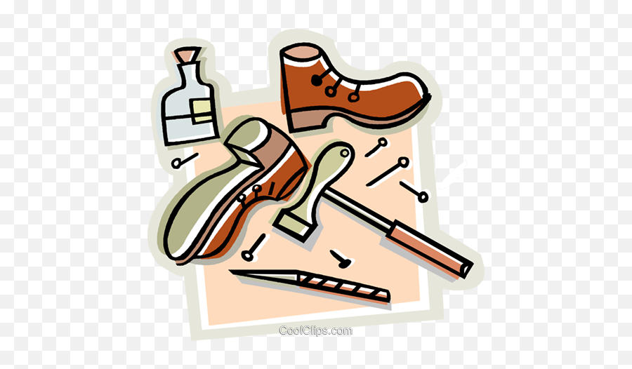 Shoe Repair Shoes Hammer Nails Royalty Free Vector Clip - Shoe Repair Shop Logo Emoji,Hammers Clipart