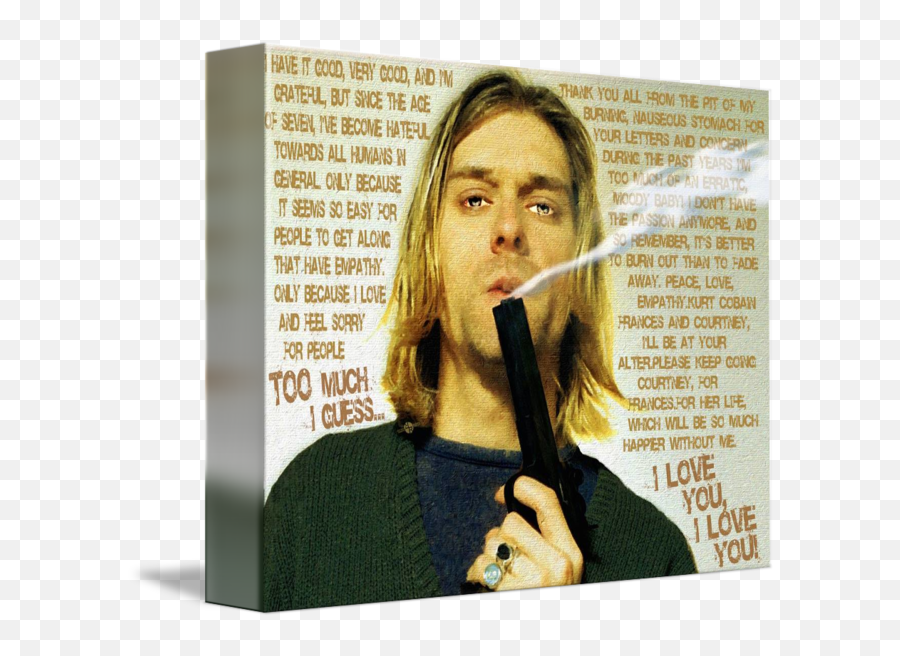Kurt Cobain Nirvana With Gun And Emoji,Kurt Cobain Png