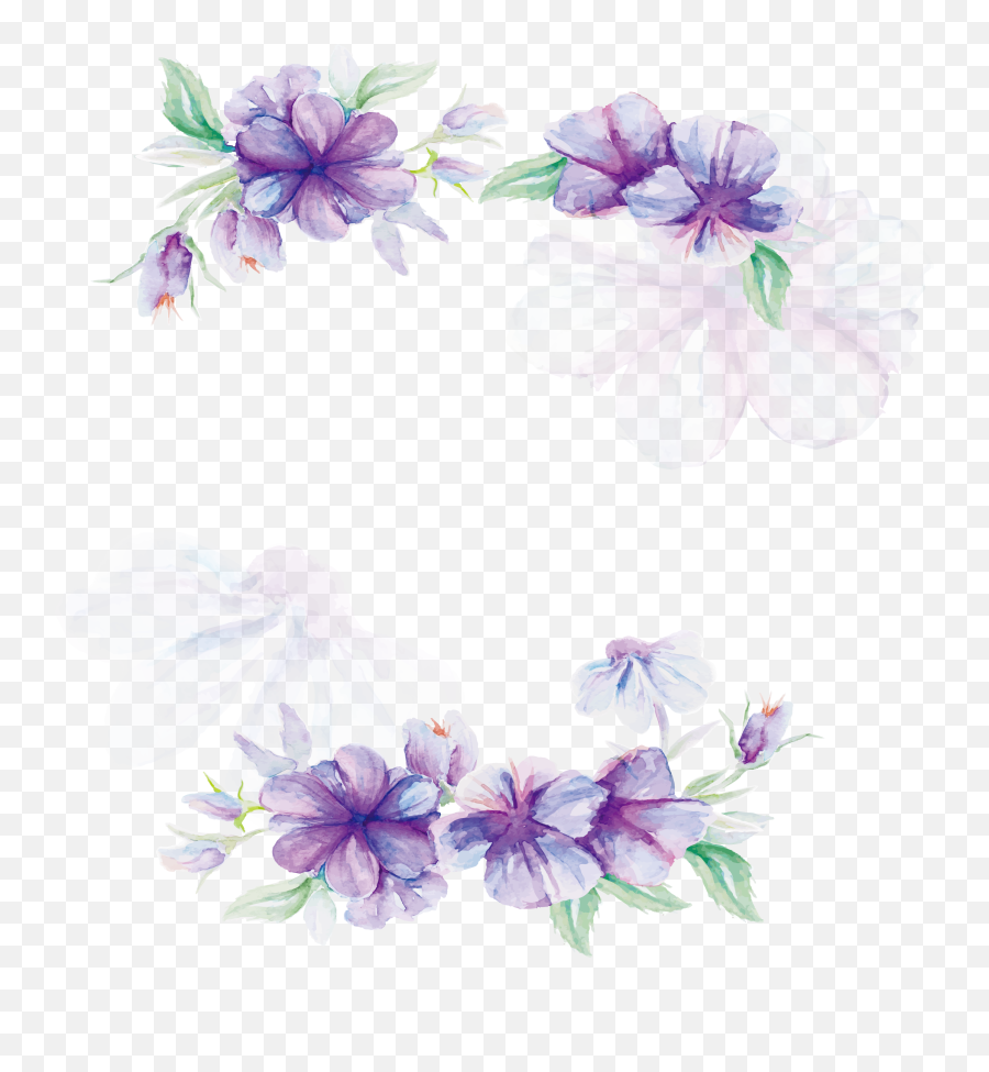 Watercolor Purple Flowers Png Emoji,Purple Flowers Png