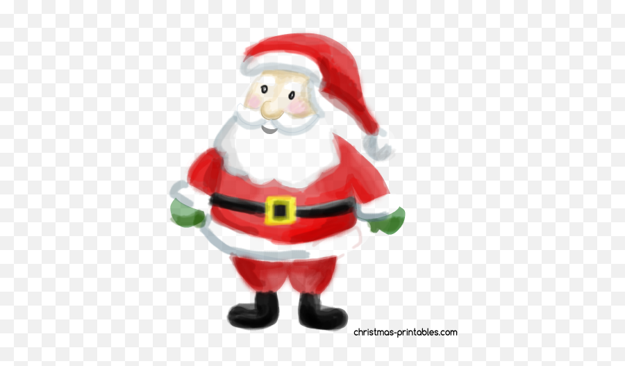Free Watercolor Christmas Clipart And - Santa Claus Emoji,Santa Clipart