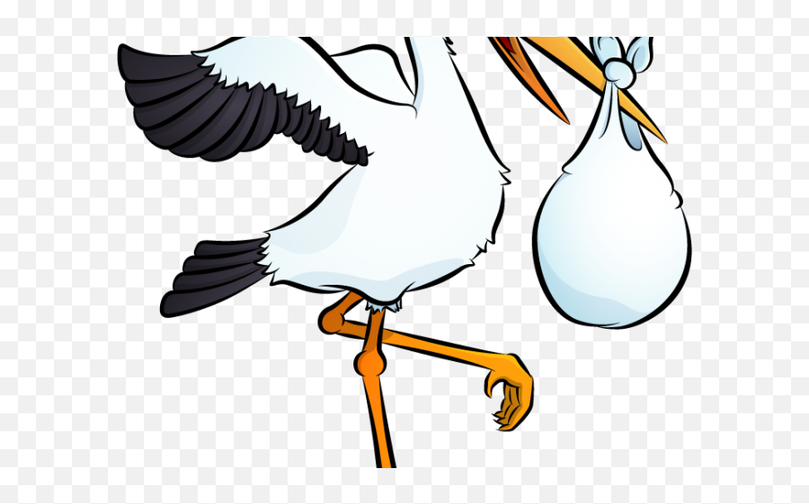 Stork Clipart Baby Outline - Clip Art Emoji,Stork Clipart