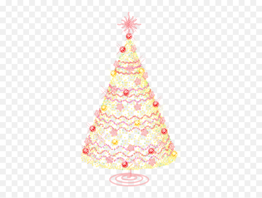 Large Gold Transparent Christmas Tree With Ornaments Png - Transparent Tumblr Christmas Png Emoji,Christmas Trees Clipart