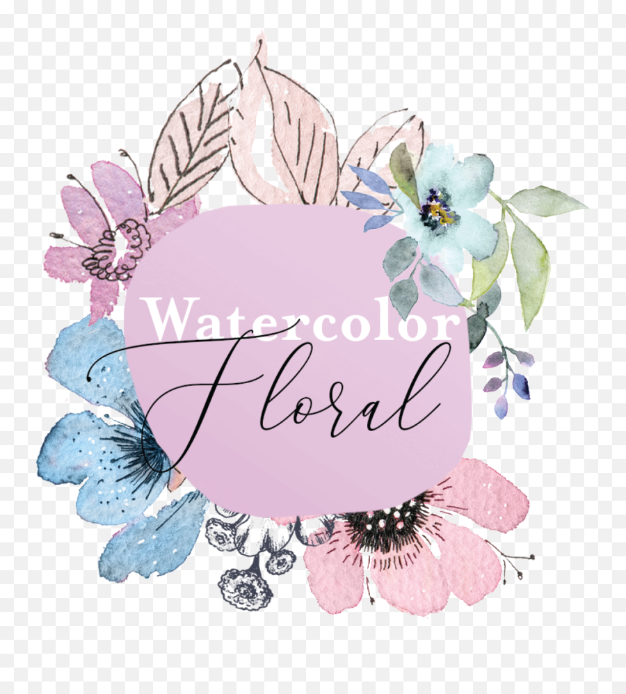 Watercolor Floral Full Reveal Emoji,Watercolor Floral Png