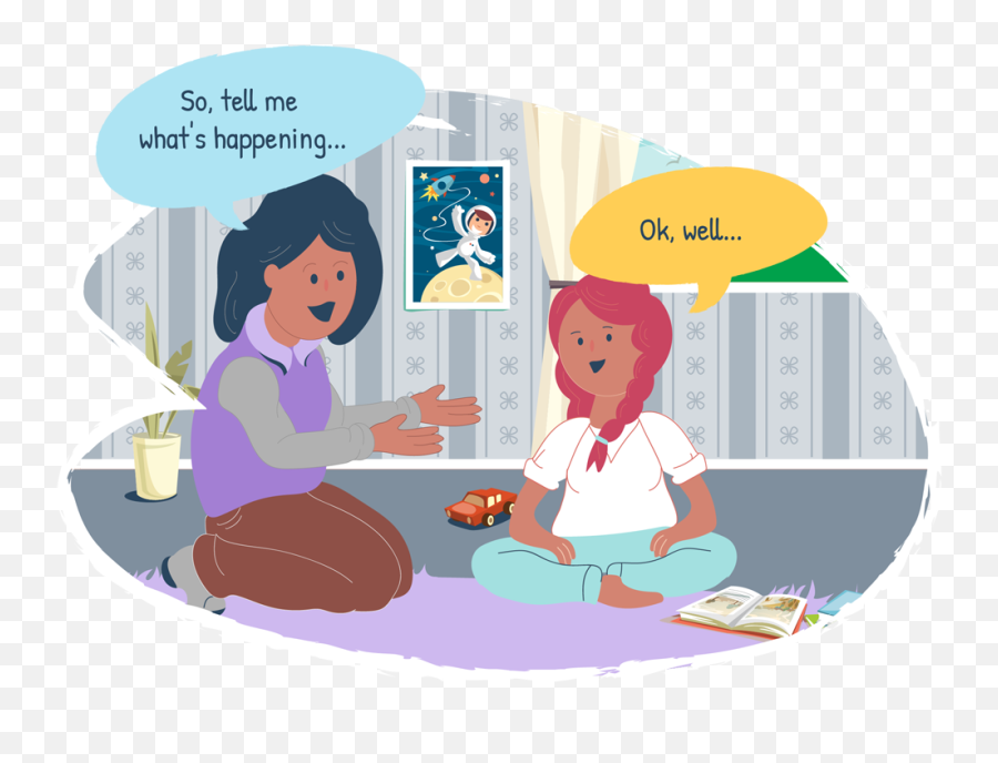Mother And Daughter Talking Together - Communication Between Conversation Between Parent And Child Clipart Emoji,Parent Clipart