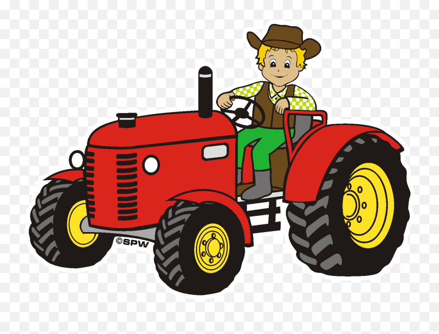 Field Clipart Tractor Field Tractor - Roter Traktor Clipart Emoji,Tractor Clipart