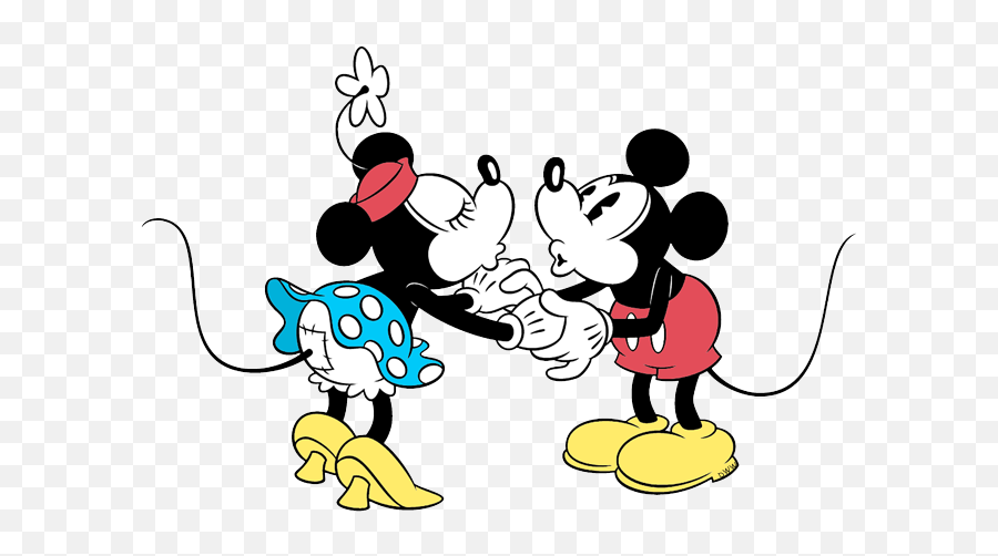 Download Hd Kiss Clipart Mickey Minnie - Old Fashioned Mickey E Minnie Antigo Png Emoji,Kiss Clipart