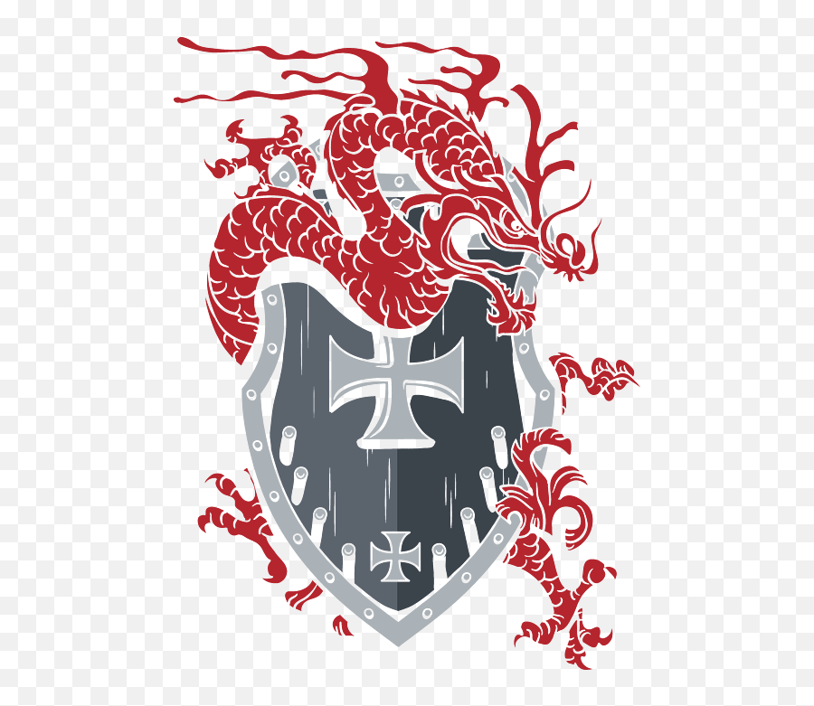 Dragon Surrounding A Heraldic Shield Womenu0027s T - Shirt For Emoji,Cool Dragon Logo