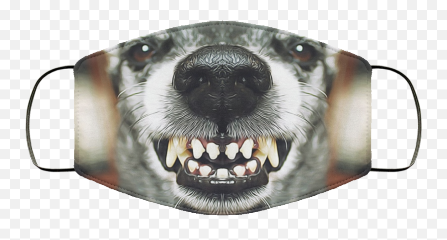 Grey Shepherd Grins Dog Lover Funny Face Mask Emoji,Crazy Face Png