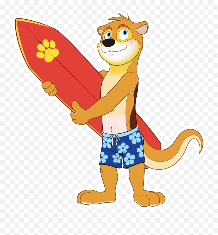 Luther Lutharie With Surfboard By Lutharieotterdreamer Emoji,Dreamer Clipart