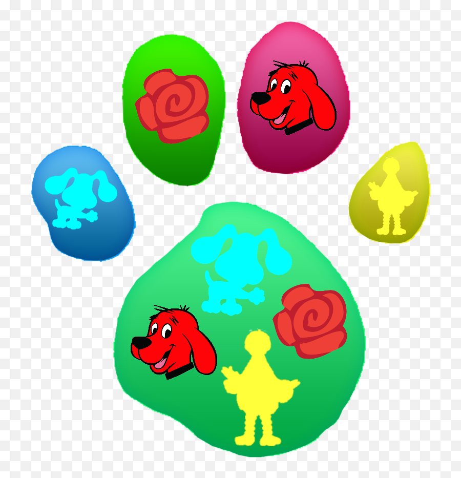 Big - Dinodogs Paw Print Blues Clues Dog Paws Pikachu Blues Clues Dog Pawprint Emoji,Dog Paw Clipart