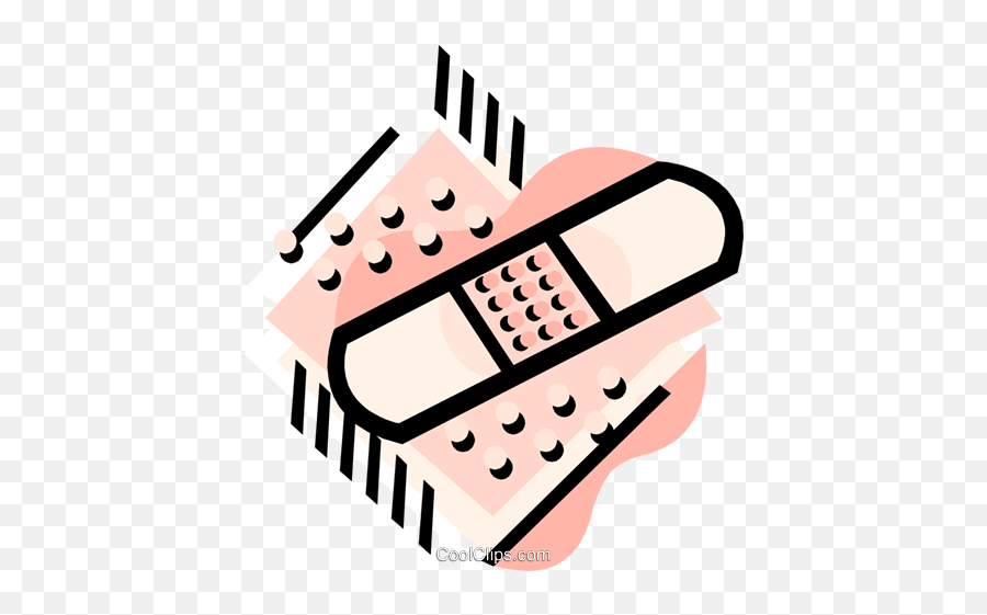 Band - Aid Royalty Free Vector Clip Art Illustration Medi0398 Dot Emoji,Bandaid Clipart