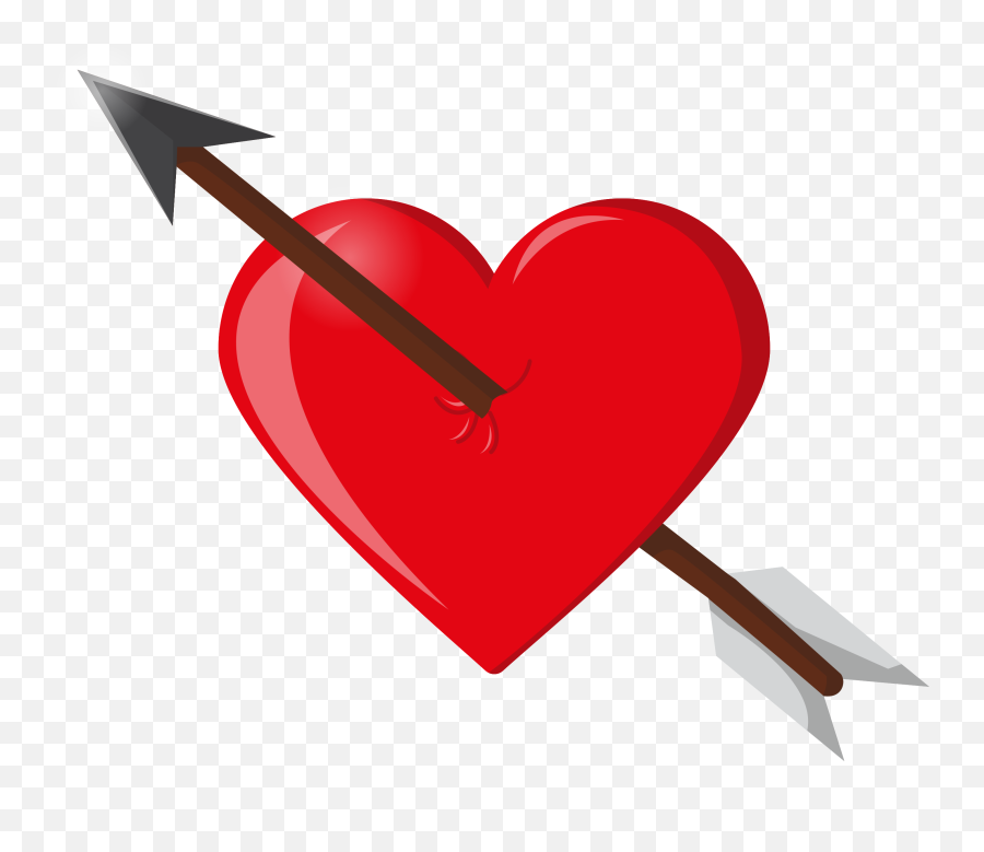 Red Heart Arrow Transparent Png Png Mart - Heart With Arrow Png Emoji,Red Heart Png