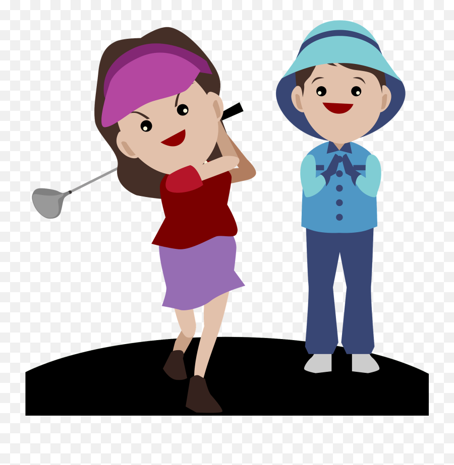 Golfer With Caddy Clipart Free Download Transparent Png - Wedge Emoji,Golf Club Clipart