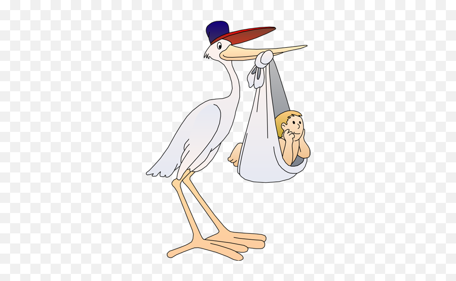 Stork Baby Clipart - Stork Delivering Baby Png Emoji,Stork Clipart