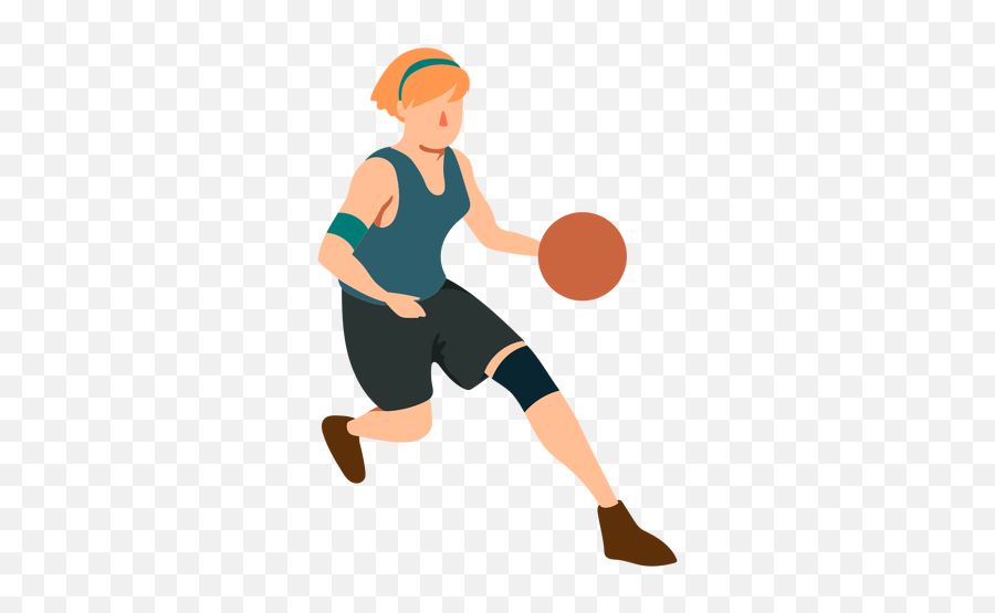 Basketball Player Female Running Ball Player Outfit Flat - Imagenes De Baloncesto Png Emoji,Basketball Silhouette Png