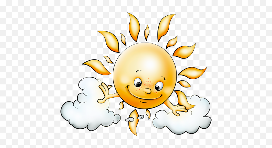 Sleeping Clipart Sun - Sun And Clouds Clipart Png 500x410 Winter Sun Clip Art Emoji,Sleeping Clipart