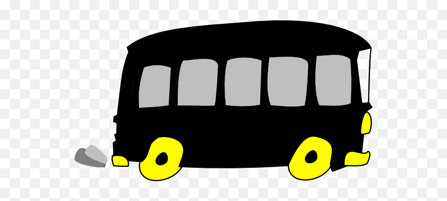 Black Yellow School Bus Clip Art At - Bus Cartoon Image Black Emoji,School Bus Clipart Black And White