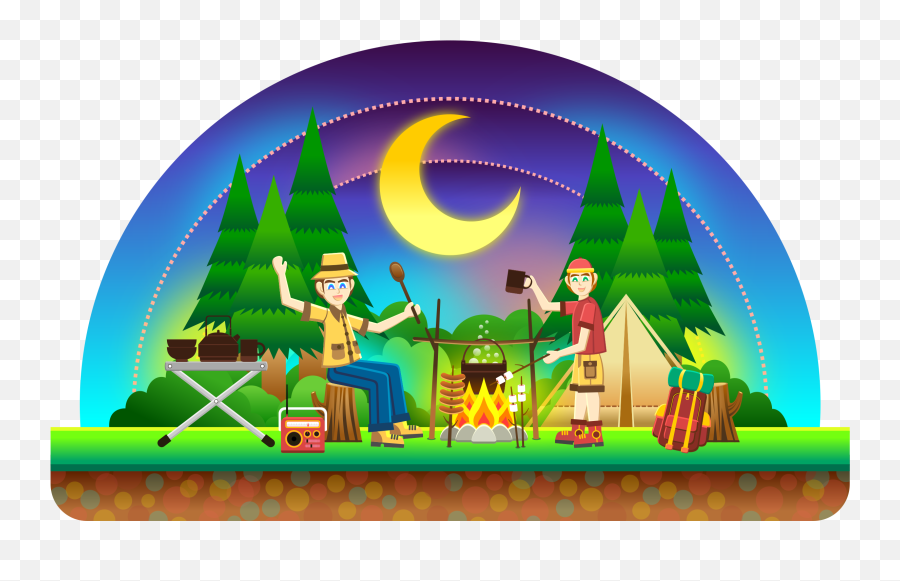 41 Night Camping Clipart Images Coloreaer Wallpaper Emoji,Camper Clipart Free