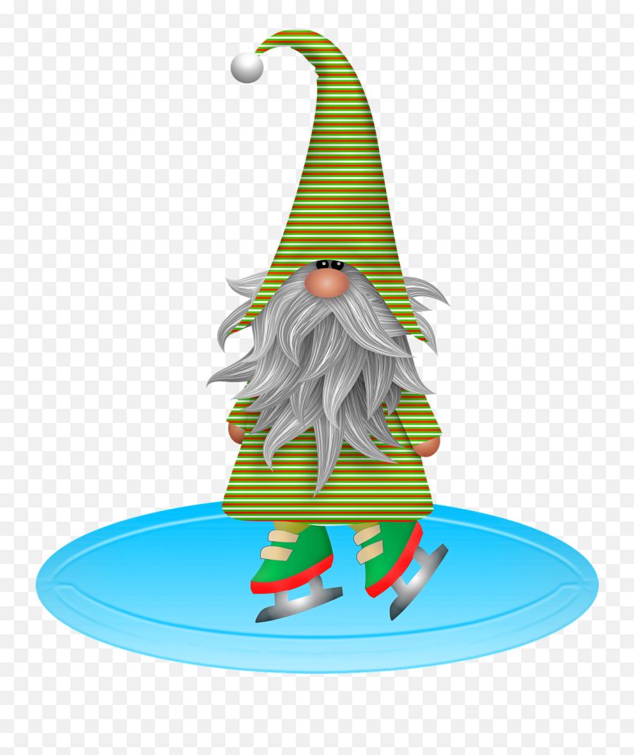 Gnome Ice Skating Christmas - Free Image On Pixabay Emoji,Gnomes Clipart