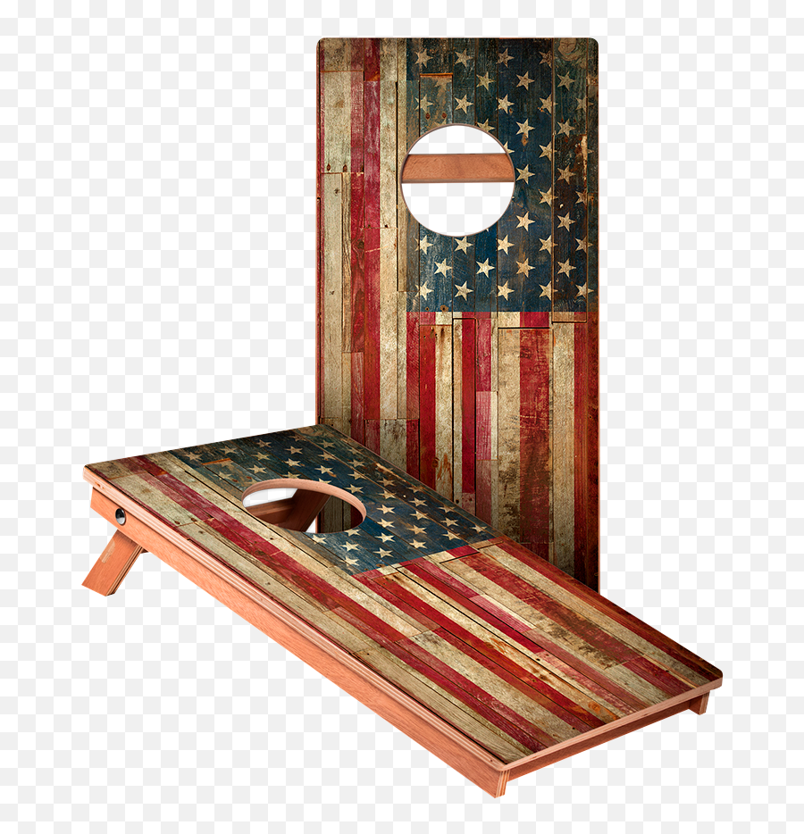 Kg Rustic Usa Flag Recreation Cornhole Boards Emoji,American Flag Circle Png