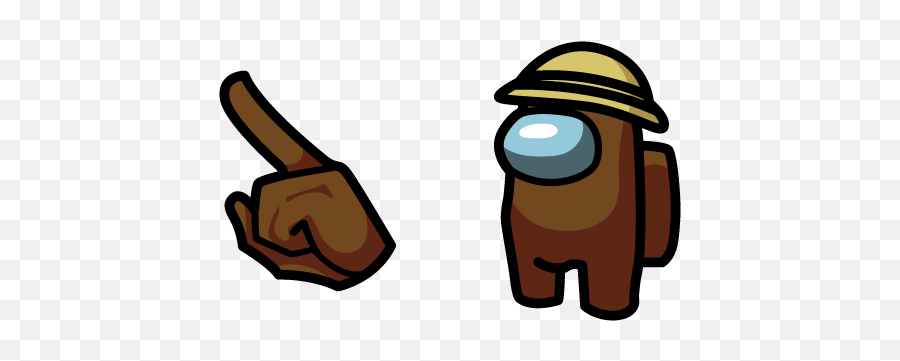 Among Us Brown Character In A Straw Hat Cursor U2013 Custom Cursor Emoji,Straw Hat Logo