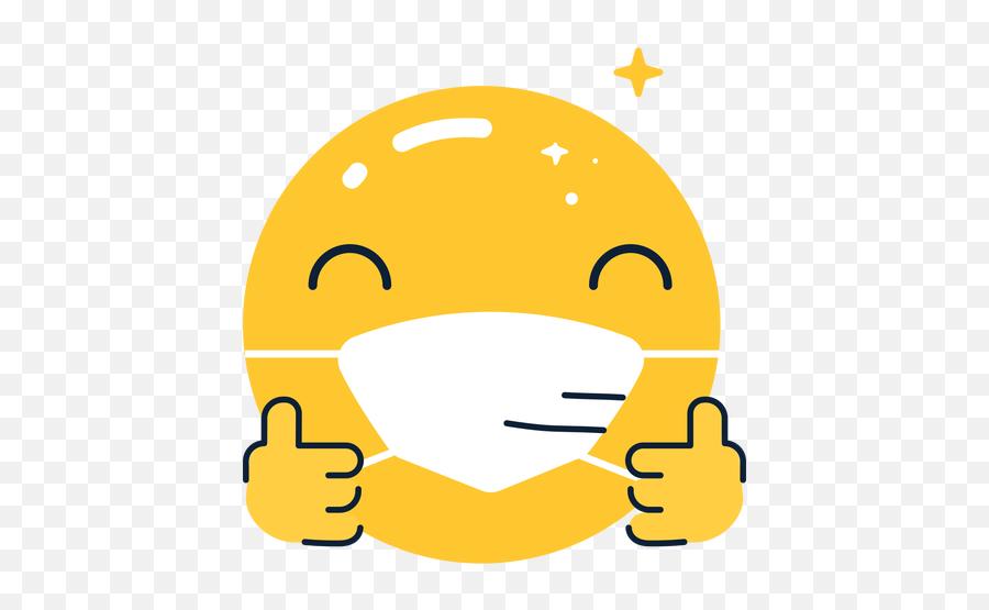 Emoji Thumbs Up With Facemask Flat - Emoji De Mascara Para Imprimir,Thumbs Up Emoji Png