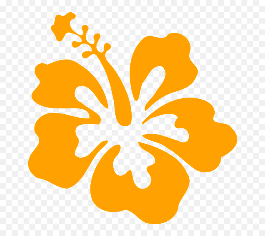 Hawaiian Quilt Patterns - Orange Hibiscus Flower Png Emoji,Hawaiian Flower Clipart