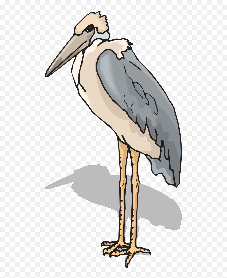 Marabou Stork Clip Art At Clker - Bird Long Legs Drawings Emoji,Stork Clipart