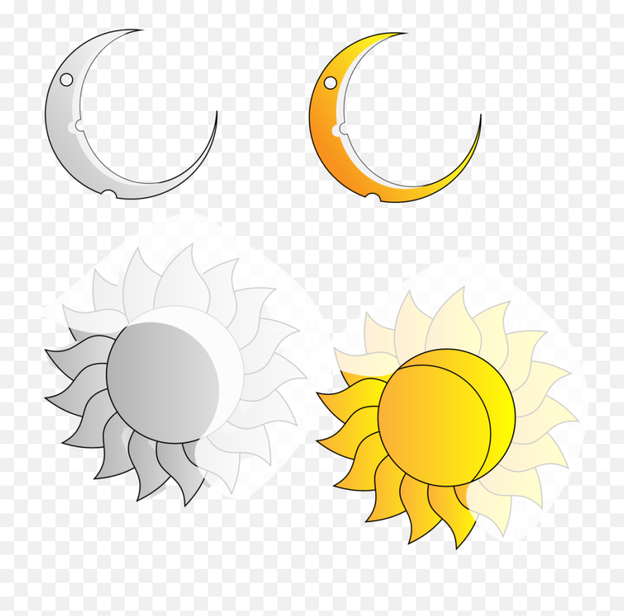 Flowerleafsymbol Png Clipart - Royalty Free Svg Png Crescent Sun Behind Moon Emoji,Eclipse Clipart