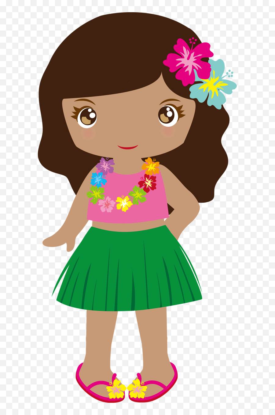 Hawaiian Party Clipart Transparent Png - Caricatura Muñeca Hawaiana Emoji,Party Clipart
