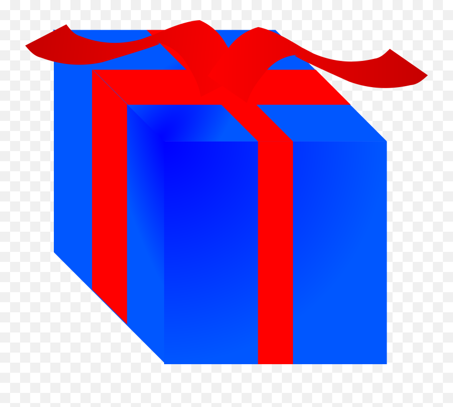 Blue Gift Box Wrapped With Red Ribbon - Cartoon Animated Gift Box Emoji,Gift Box Clipart