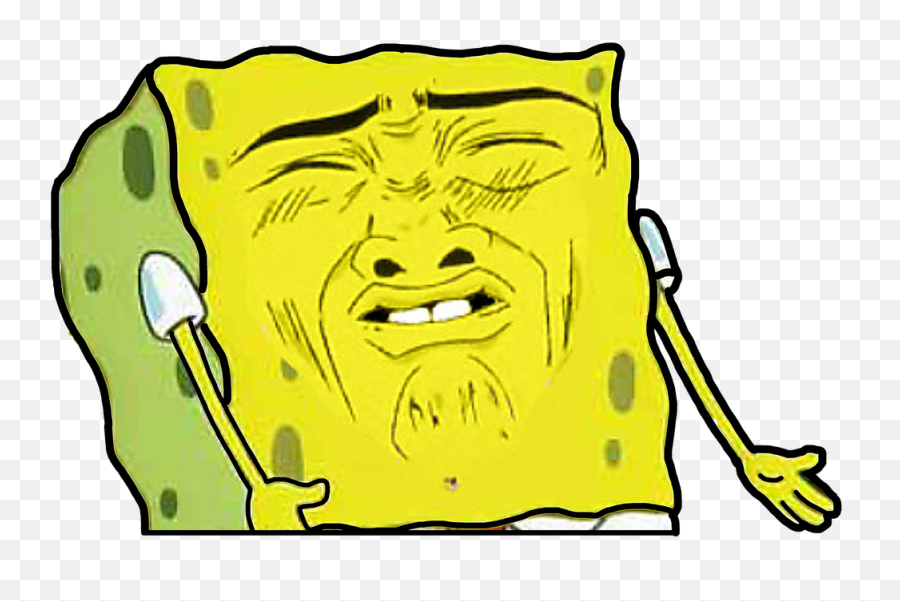 Retarded Spongebob Sticker - Happy Emoji,Spongebob Meme Png