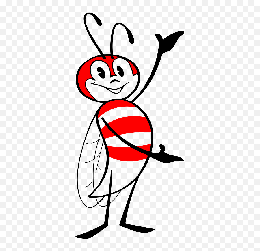 Smiling Red Striped Bug Clipart Free Download Transparent Emoji,Bug Clipart Black And White