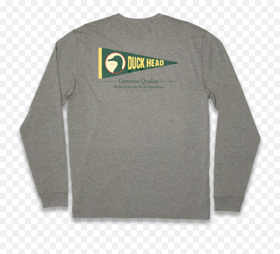 Duck Head Classic Pennant Long Sleeve T - Shirt Heather Grey Emoji,Heathers Logo