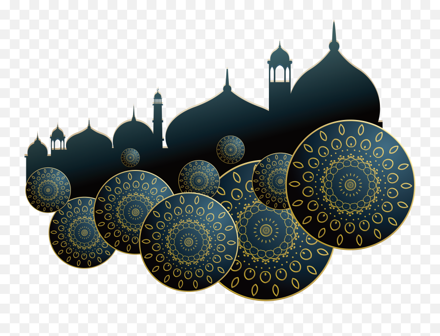 Download Blue Mubarak Poster Illustration Dark Eid Church Emoji,Church Clipart Images